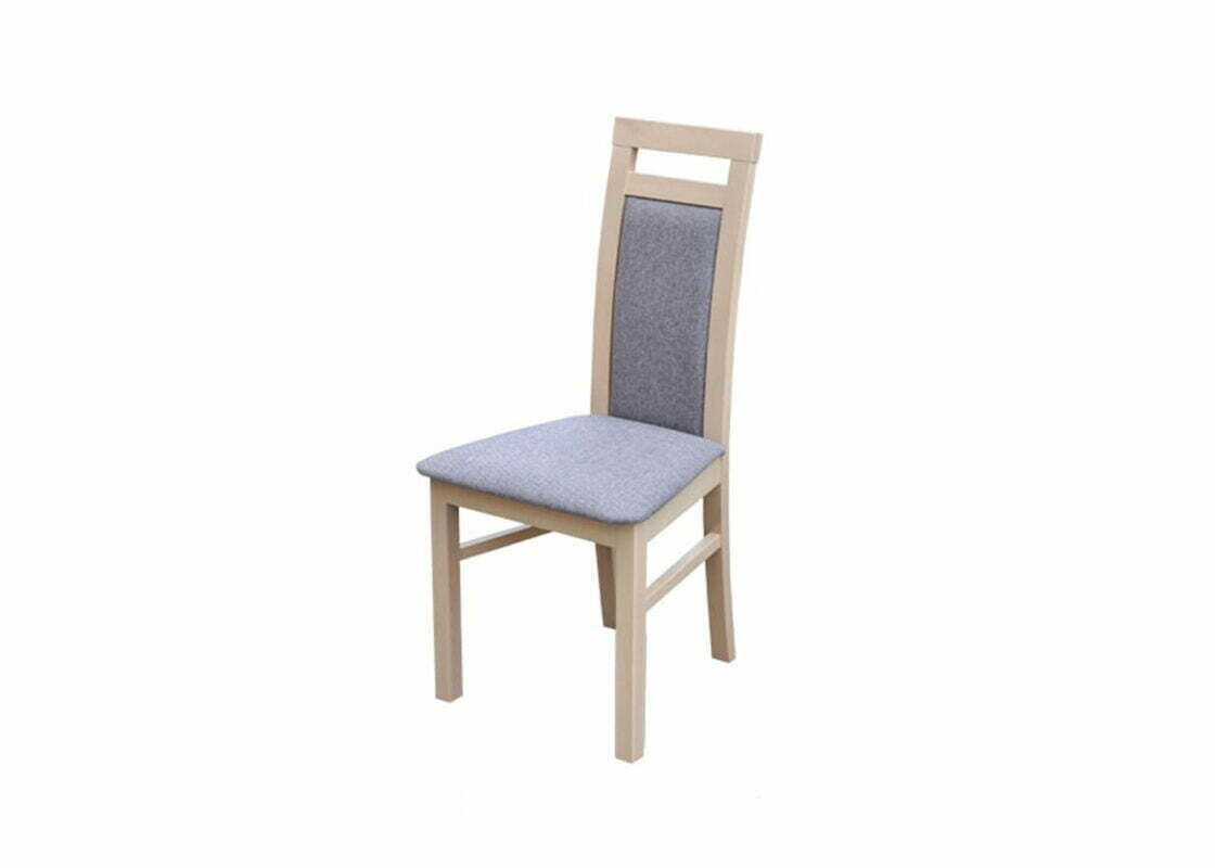 Drewniane krzesło A85 z tapicerowanym siedziskiem i oparciem