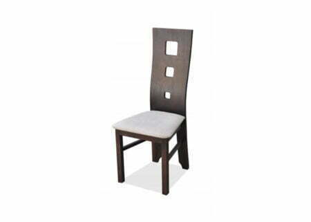 Drewniane krzesło G148 z tapicerowanym siedziskiem i wysokim oparciem
