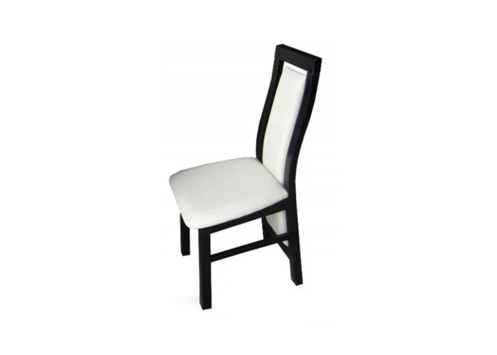 Eleganckie drewniane krzesło A16 z tapicerowanym siedziskiem i oparciem