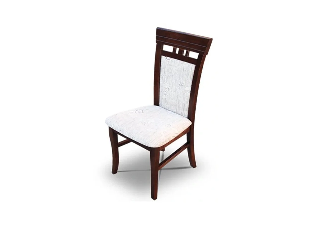 Wygodne drewniane krzesło A17 z tapicerowanym siedziskiem i oparciem