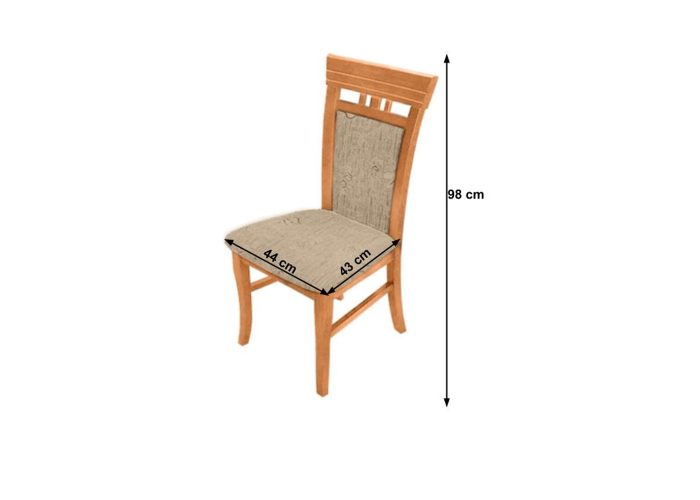 Wygodne drewniane krzesło A17 z tapicerowanym siedziskiem i oparciem
