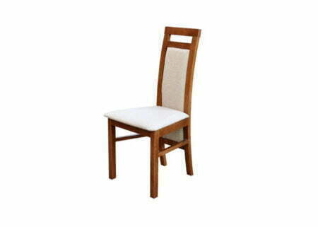 Nowoczesne drewniane krzesło A44 z tapicerowanym siedziskiem i oparciem