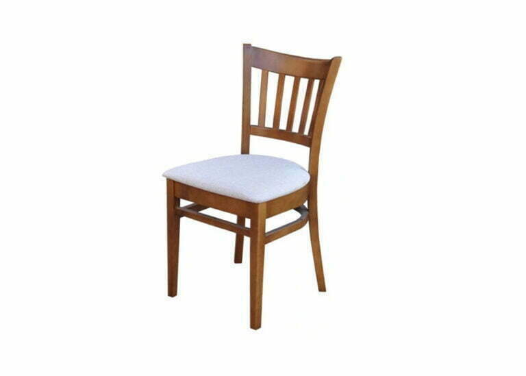 Solidne krzesło A59 z tapicerowanym siedziskiem i drewnianym oparciem