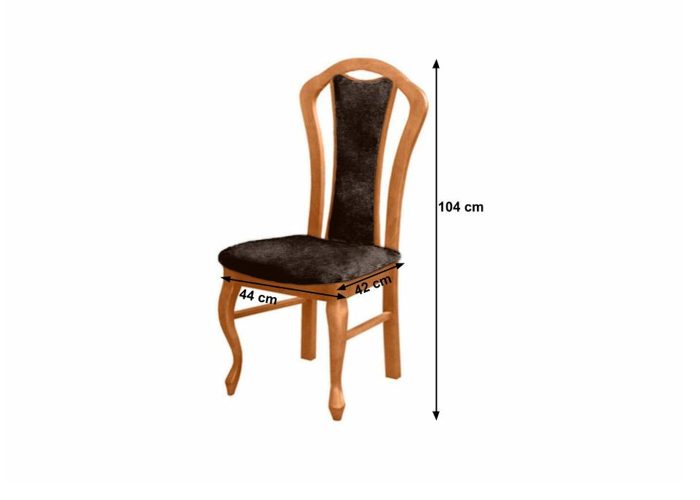Drewniane krzesło A11 z tapicerowanym siedziskiem i oparciem