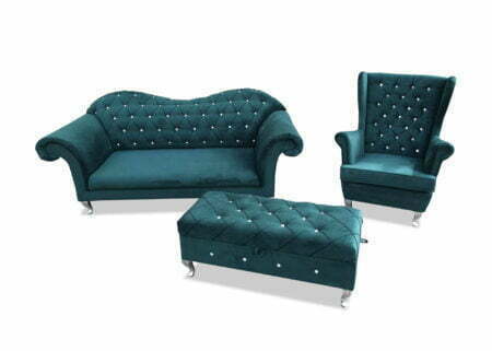 Sofa Vera + Fotel Uszak Gł. Pikowany + Podnóżek 90 cm. firmy Meble Ares