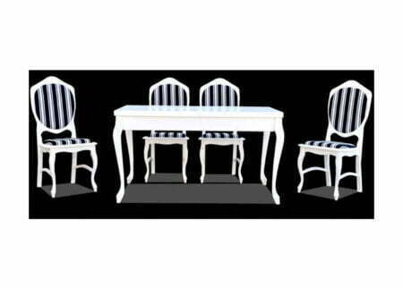 Nowoczesny zestaw - rozkładany stół Alan i drewniane krzesła A76 z tapicerowanym siedziskiem i oparciem