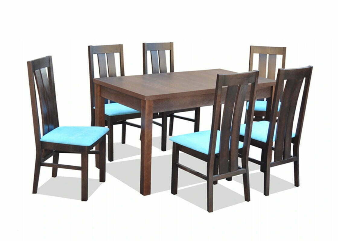 Elegancki zestaw do jadalni stół Nico i drewniane krzesła A4