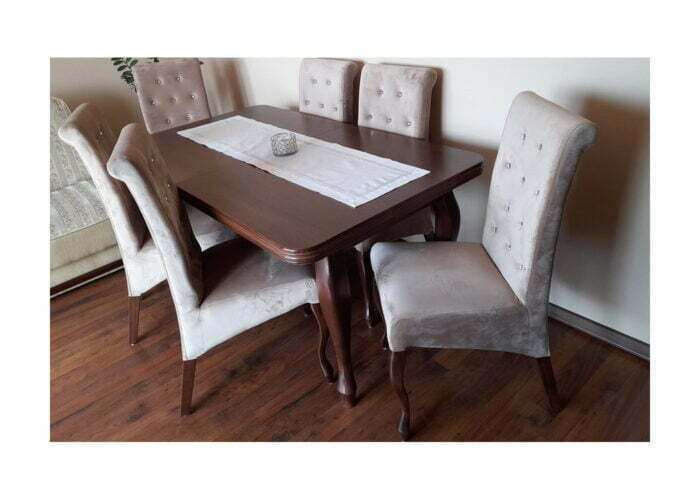Nowoczesny zestaw do jadalni - stół Victor i tapicerowane krzesła K6