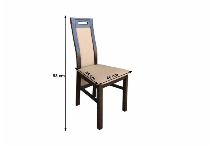 Drewniane krzesło M z tapicerowanym siedziskiem i oparciem