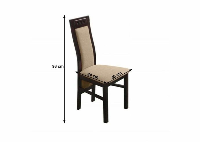 Drewniane krzesło O z tapicerowanym oparciem i siedziskiem