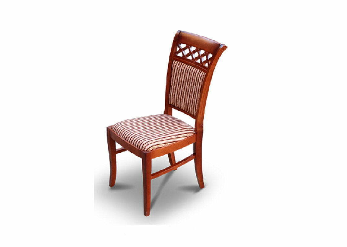 Drewniane krzesło W3 z tapicerowanym siedziskiem i oparciem