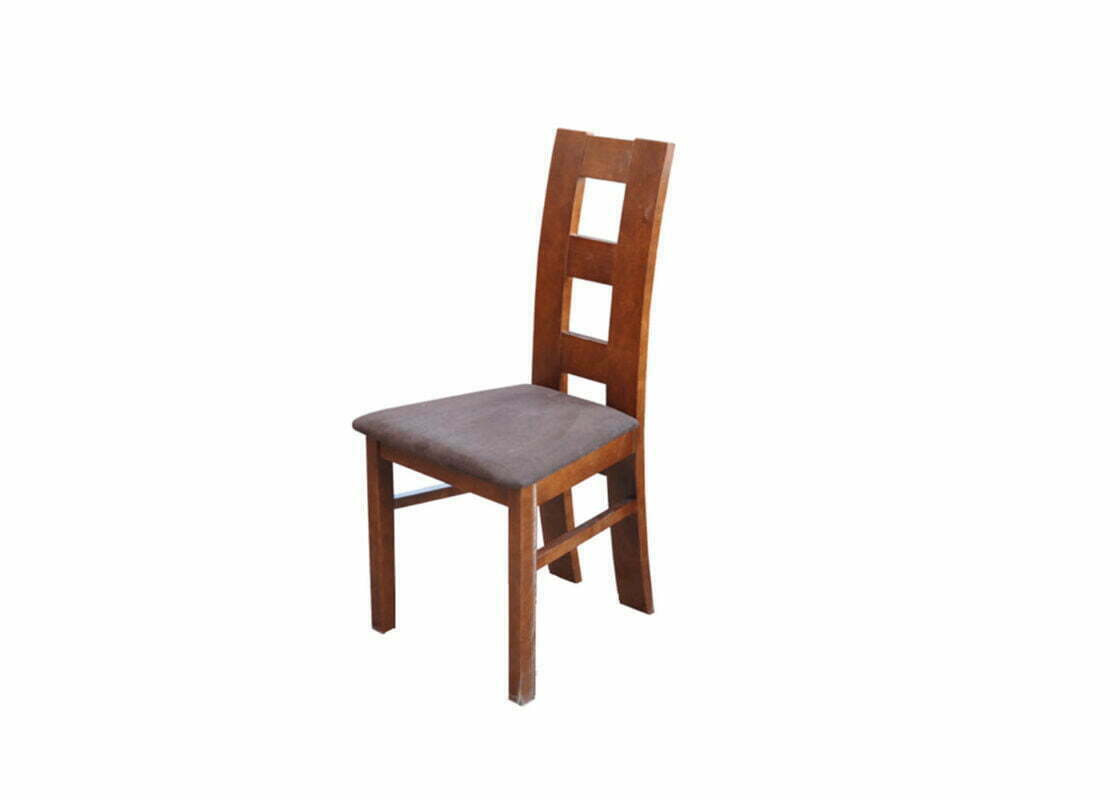 Klasyczne drewniane krzesło A3 z tapicerowanym siedziskiem i oparciem