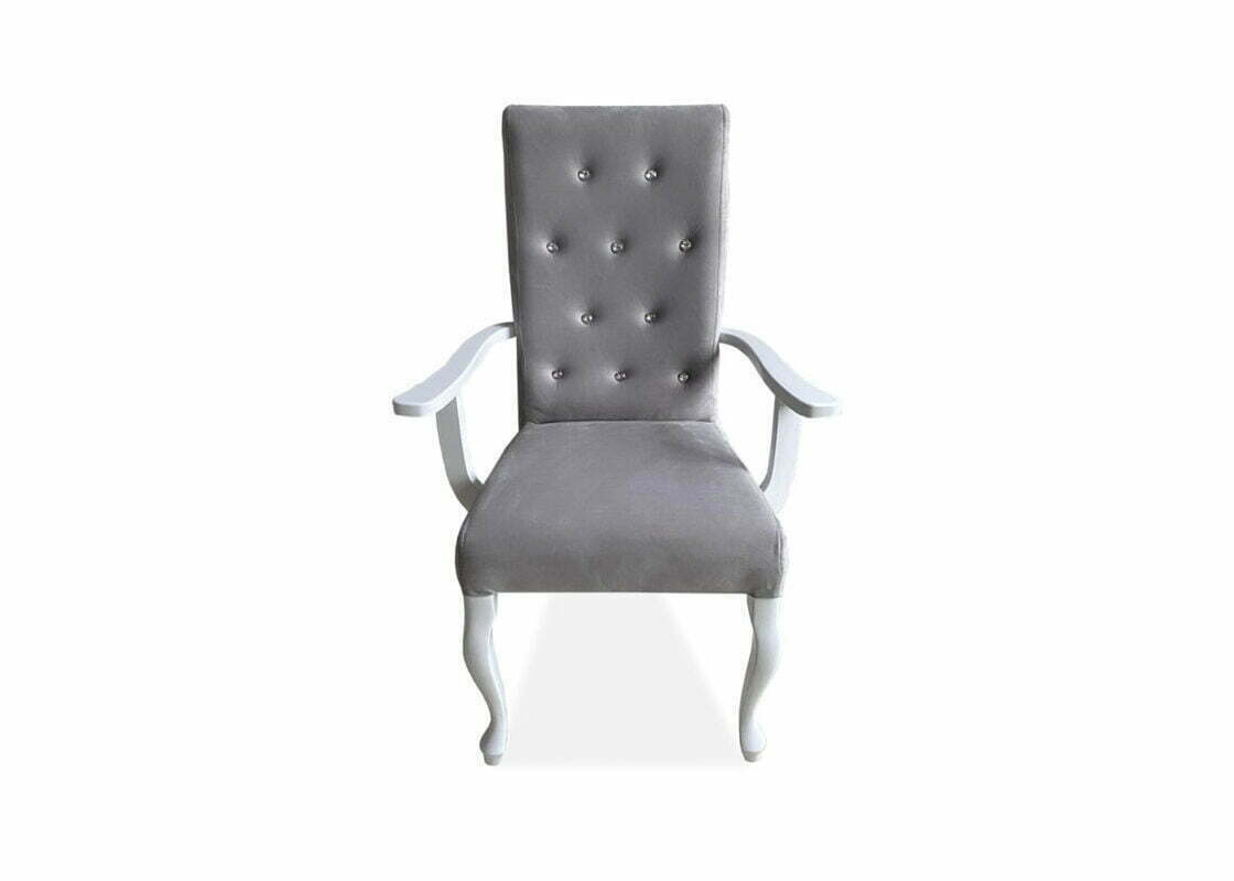 Nowoczesne tapicerowane krzesło K6 z podłokietnikiem i pikowanym oparciem