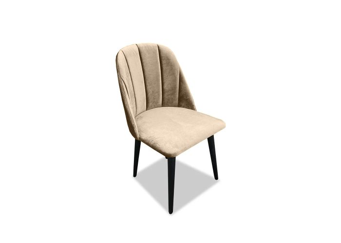 Eleganckie tapicerowane krzesło Tux z przeszyciami na oparciu