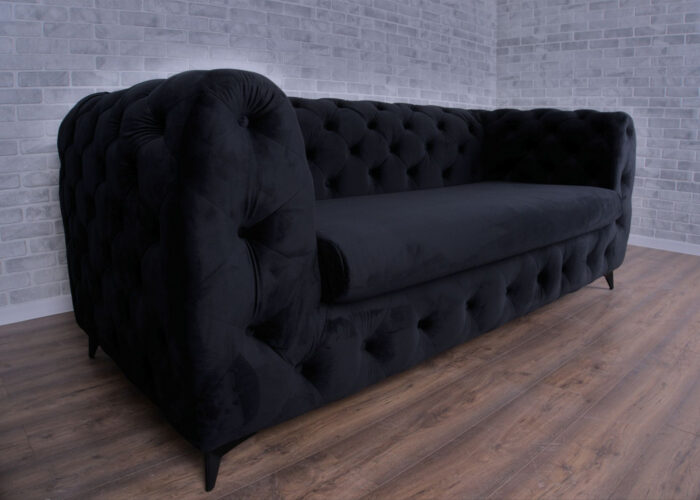 WYPRZEDAŻ! Luksusowa pikowana sofa Chesterfield Moet 2 osobowa z funkcją spania