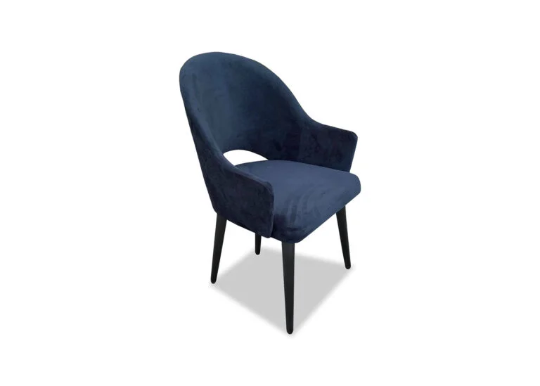 Eleganckie tapicerowane krzesło Polo z wycięciem w oparciu