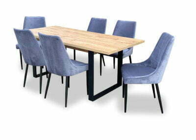 Stół Loft + Krzesła tapicerowane Massimo zestaw skandynawski industrialny nowoczesny