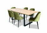 Elegancki zestaw do jadalni - rozkładany stół Loft i krzesła tapicerowane z przeszyciami Tux