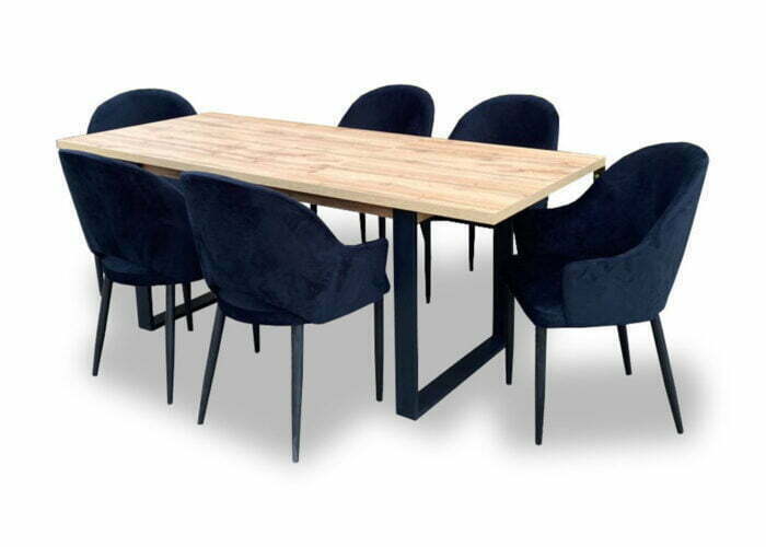 Stół Loft + Krzesła tapicerowane z wycięciem Polo firmy Meble Ares 3