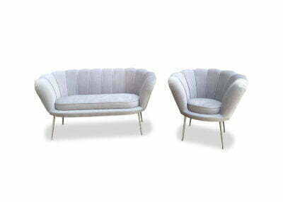 Sofa + Fotel Muszelka zestaw wypoczynkowy glamour nowoczesny tapicerowany