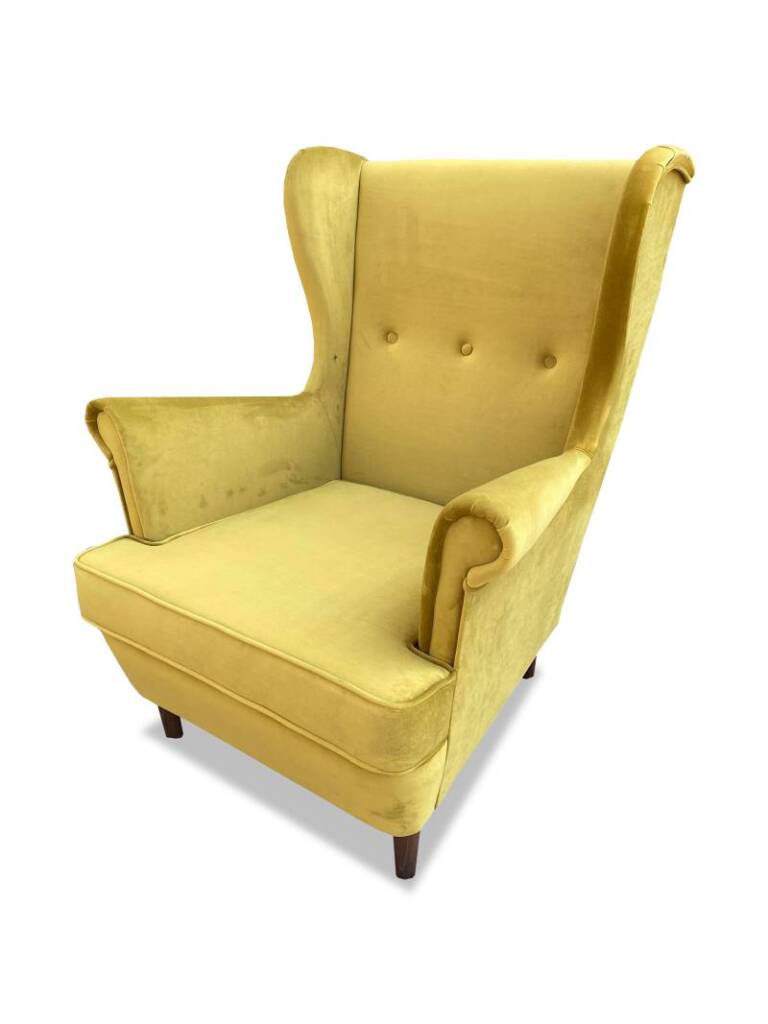 Fotel uszak w kolorze żółtym