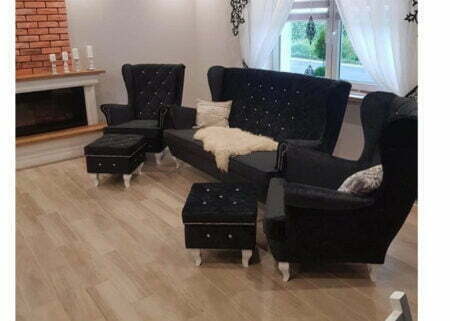 Sofa uszak 3 os + 2 Fotele uszak + 2 Podnóżki firmy Meble Ares