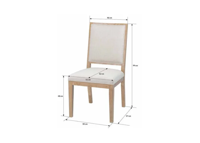 Drewniane krzesło dębowe z miękkim tapicerowanym siedziskiem i oparciem