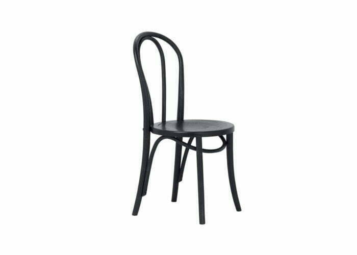Drewniane krzesło gięte w kolorze czarnym z drewnianym siedziskiem firmy Meble Ares 4