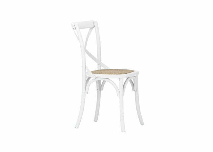 Drewniane białe krzesło gięte z ratanowym siedziskiem firmy Meble Ares 4