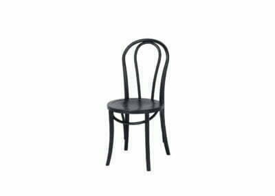 Drewniane krzesło gięte w kolorze czarnym z drewnianym siedziskiem