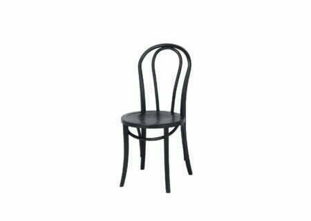 Drewniane krzesło gięte w kolorze czarnym z drewnianym siedziskiem firmy Meble Ares