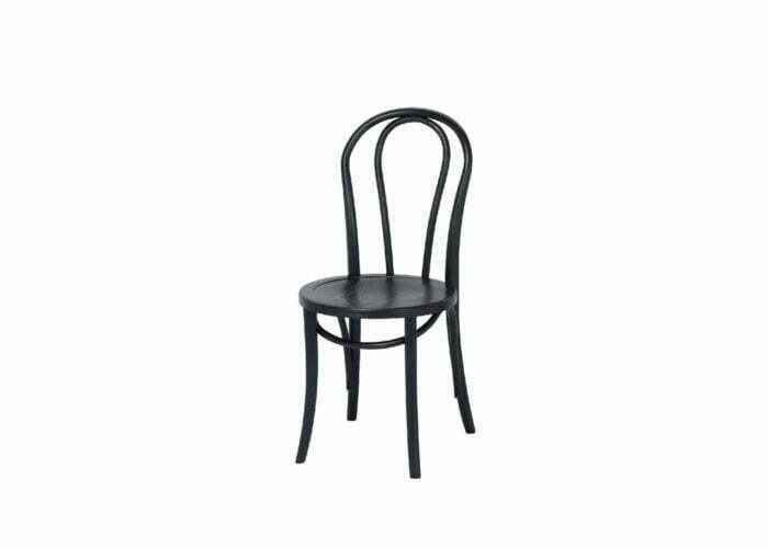 Drewniane krzesło gięte w kolorze czarnym z drewnianym siedziskiem firmy Meble Ares 3