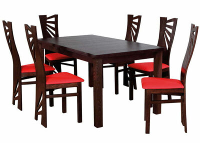 Zestaw 1 F - Stół + 6 krzeseł Dawi komplet mebli do kuchni salonu jadalni modne