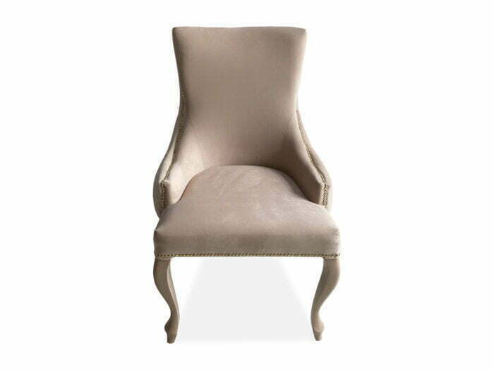 Tapicerowane krzesło Glamour na nogach ludwik z pikowanym tyłem