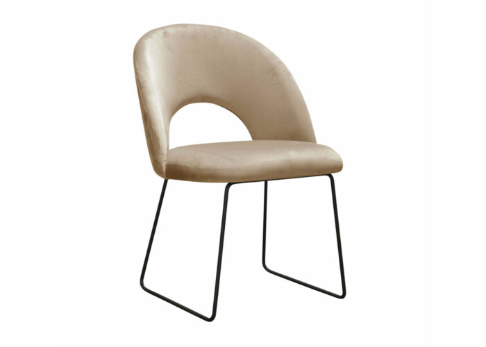 Krzesło Abis Ski tapicerowane designerskie nowoczesne metalowe nogi
