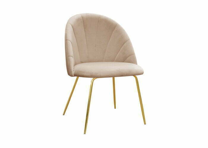 Krzesło Aria Gold tapicerowane glamour złote nogi nowoczesne