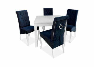 Stół Fox + Krzesła K6, nowoczesne, do jadalni, glamour