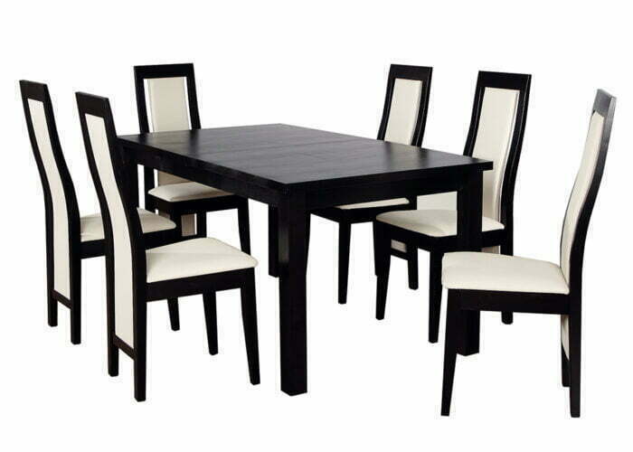 Zestaw 3 F - Stół + 6 krzeseł Kanzas Wysoki komplet mebli klasyczny