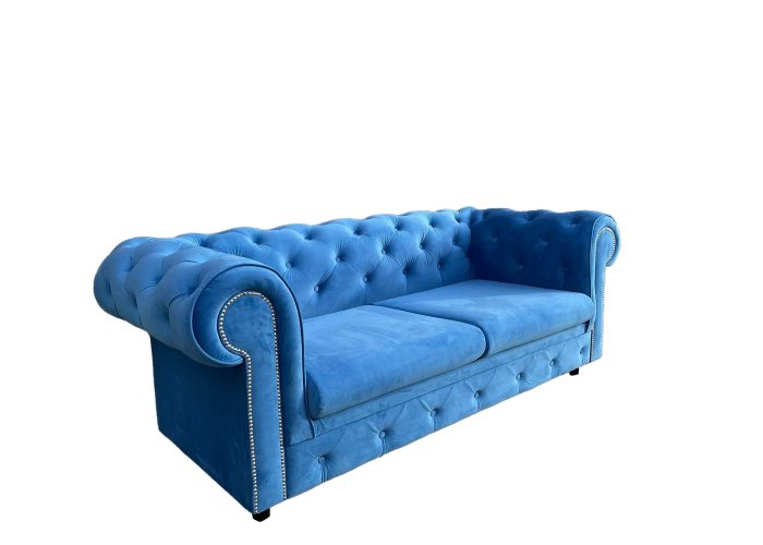 Pikowana sofa 2 osobowa Chesterfield Prima z funkcją spania