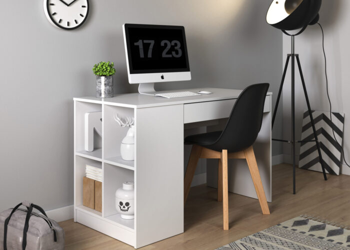 Nowoczesne białe biurko komputerowe Anti