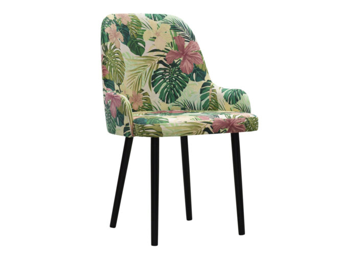 Krzesło Andi print liście glamour nowoczesne