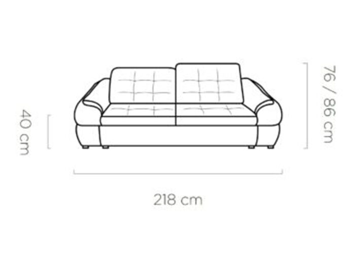 Sofa Infini 3 os kanapa designerska regulowane zagłówki