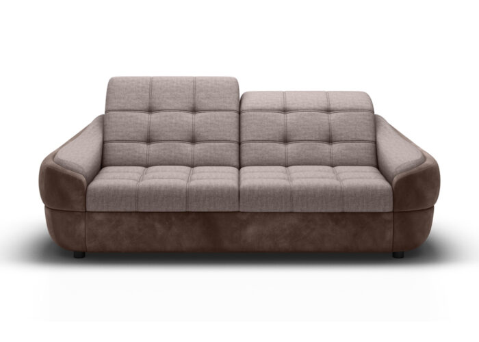 Sofa Infini 2 os regulowane zagłówki pikowane tapicerowane