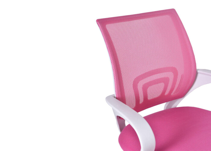 Fotel biurowy Bianka biało-różowy