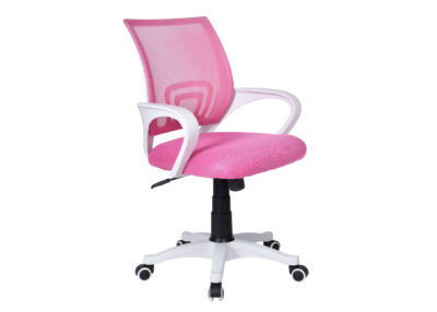 Fotel biurowy Bianka biało-różowy