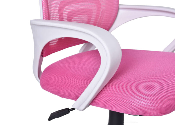 Fotel biurowy Bianka biało-różowy z regulacją wysokości