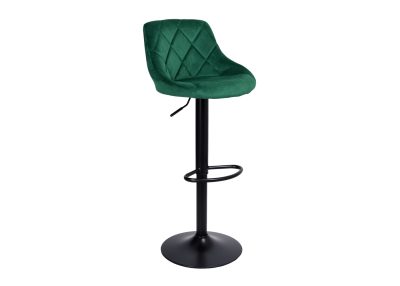 Hoker krzesło barowe CITRON BLACK ciemnozielone Velvet