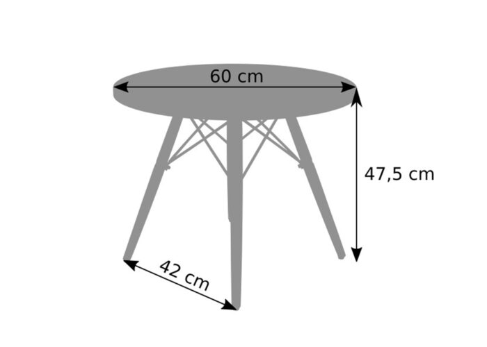 Stół okrągły kawowy 60 cm