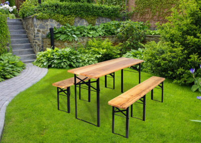 Zestaw ogrodowy stół 170 cm + 2 ławki