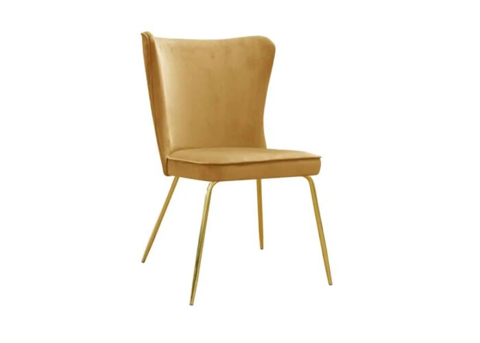 Krzesło welurowe Monte Ideal Gold ze złotymi nogami